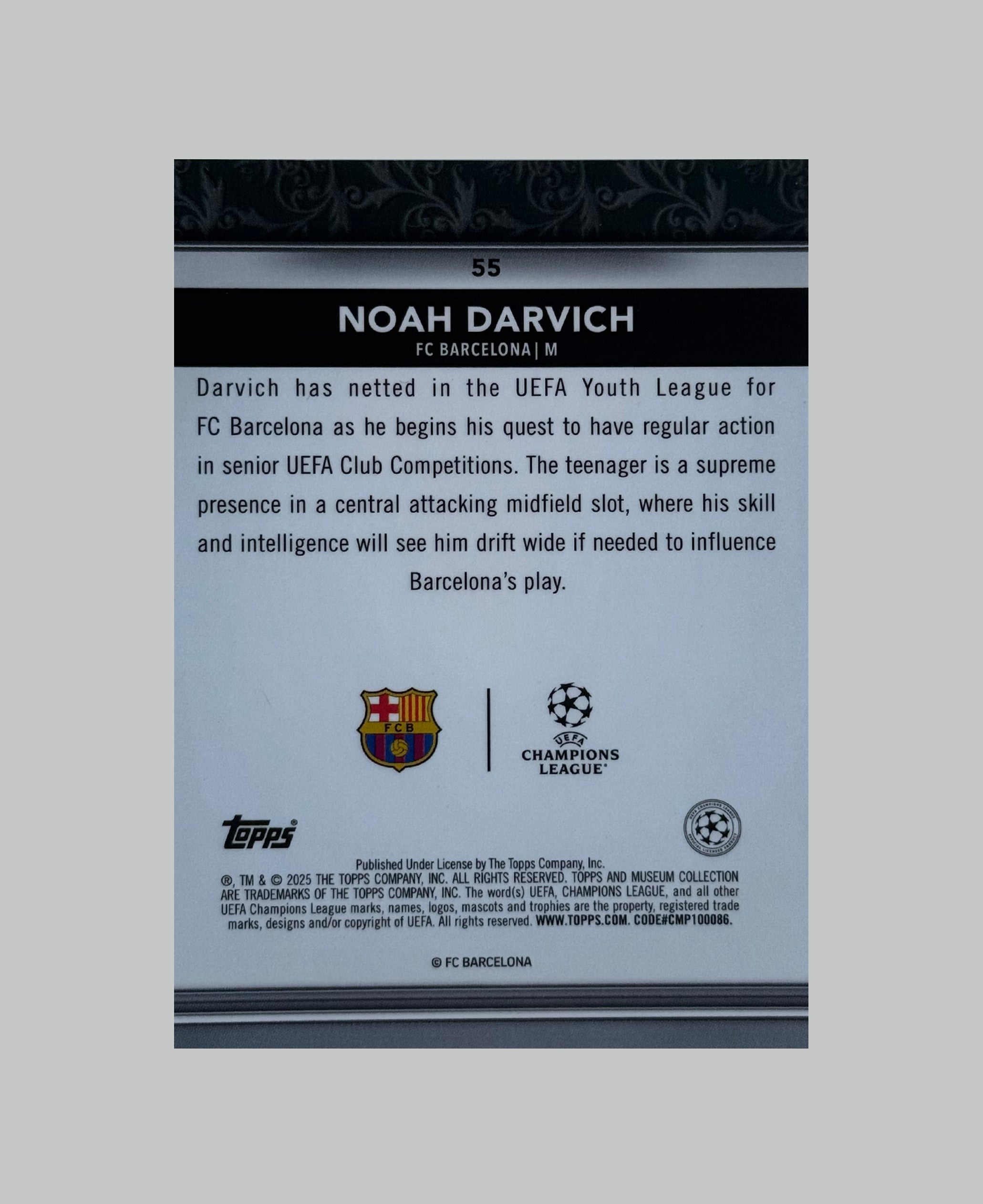 Topps Museum Collection 2024-25 Noah Darvich (RC) 33/35