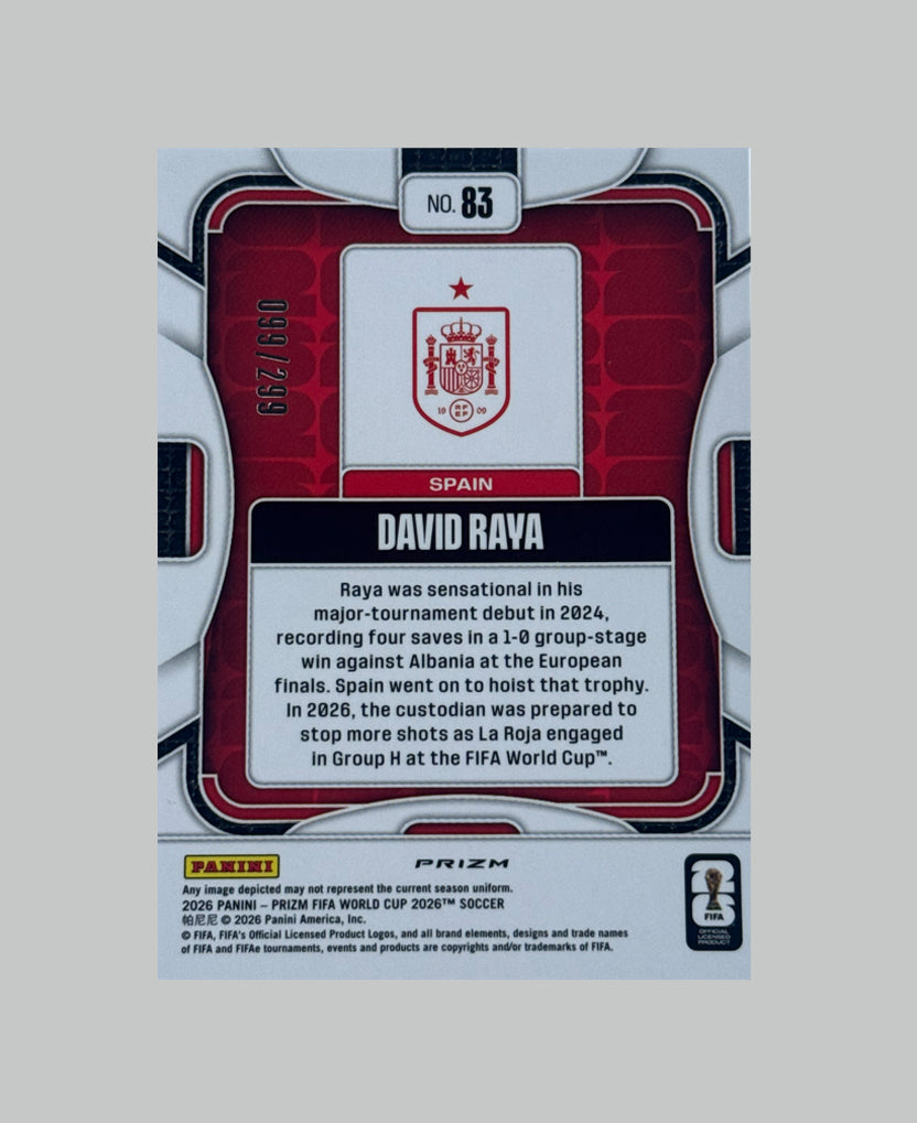 Panini Prizm World Cup 2026 David Raya 099/299