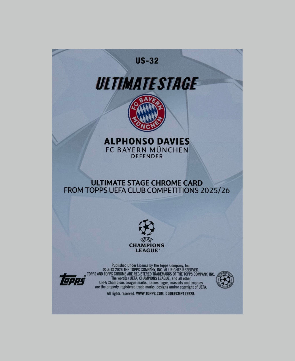 Topps UCC 2025-26 Alphonso Davies Ultimate Stage