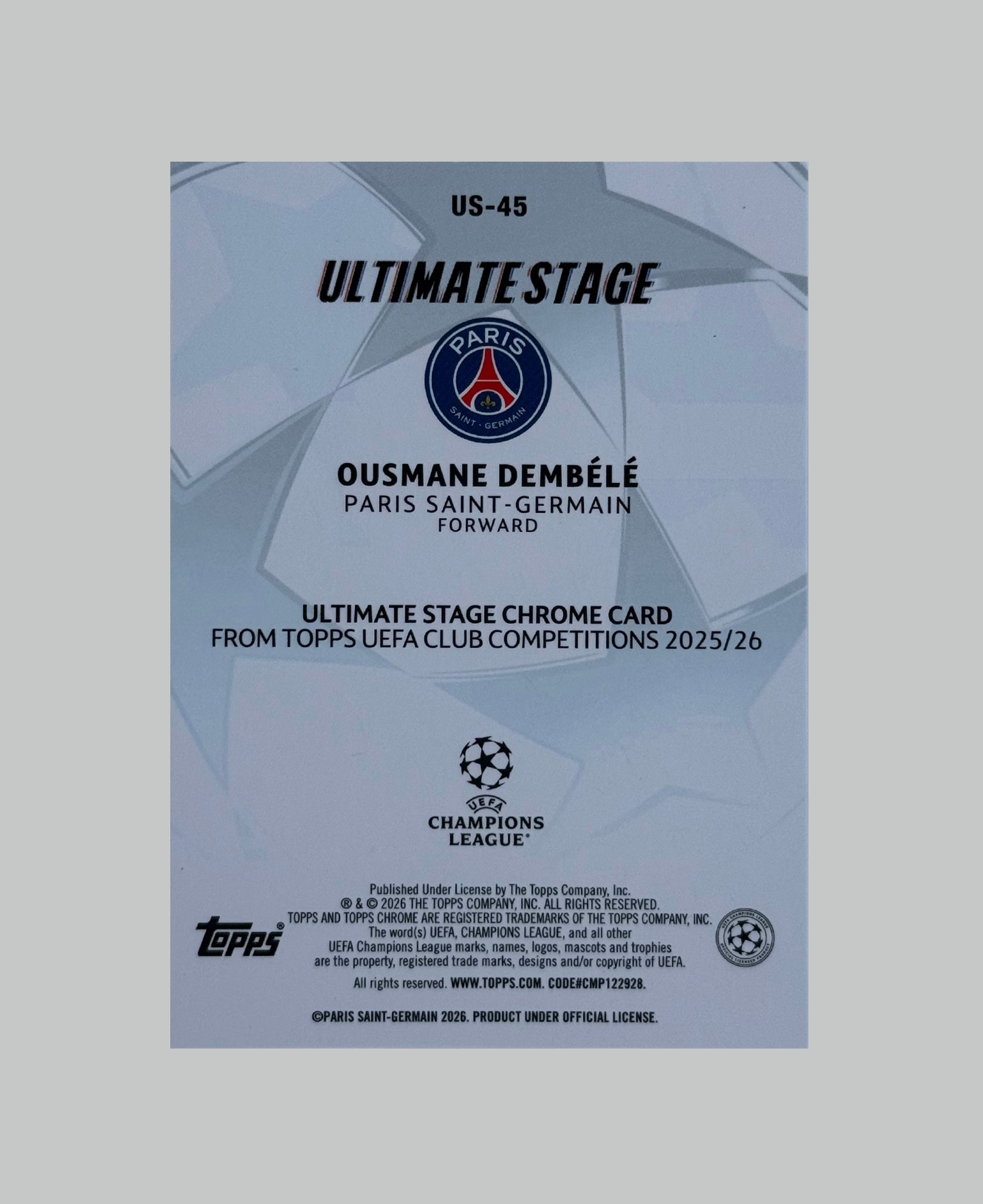 Topps UCC 2025-26 Ousmane Dembele Ultimate Stage