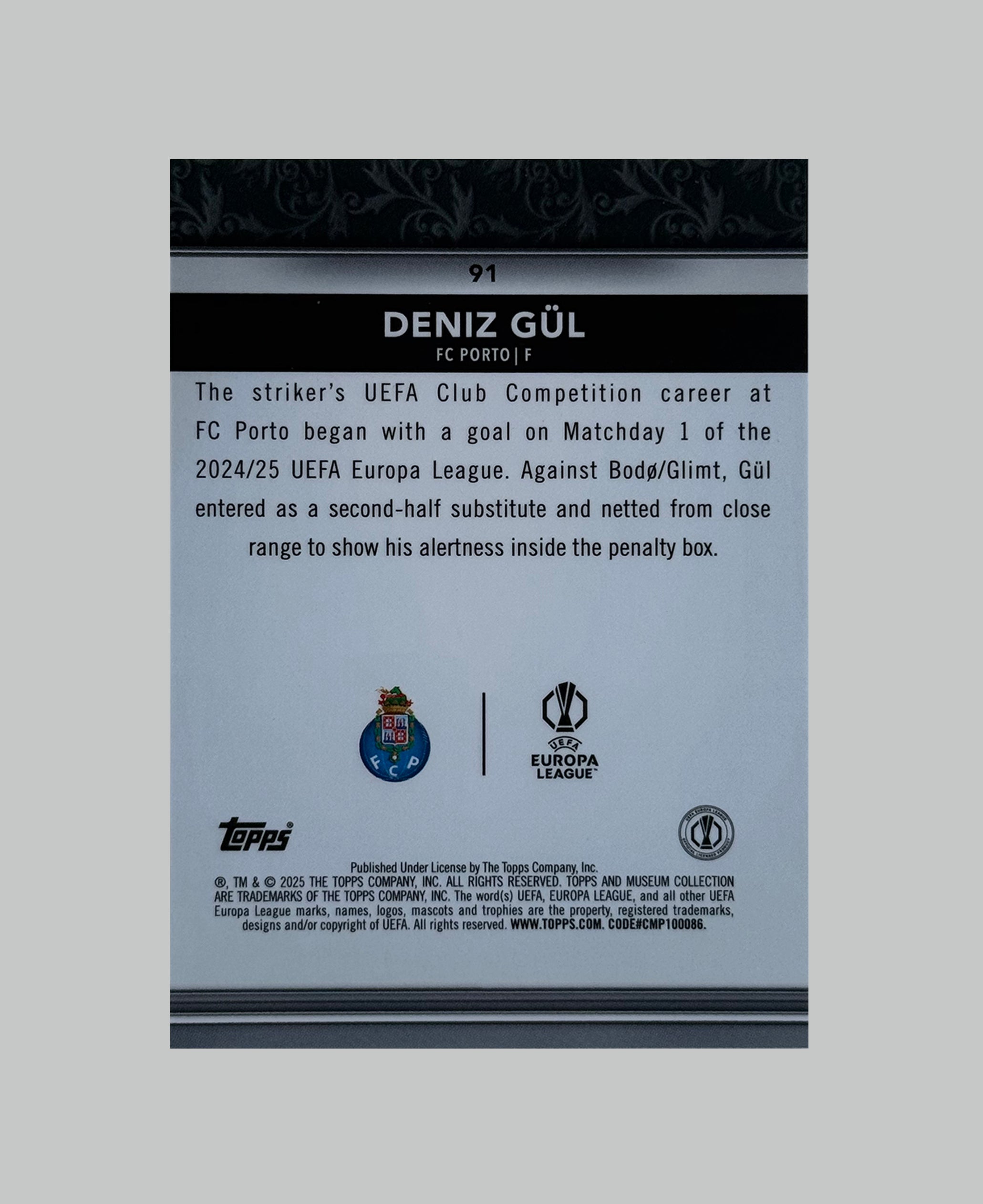 Topps Museum Collection 2024-25 Deniz Gul (RC) 25/75