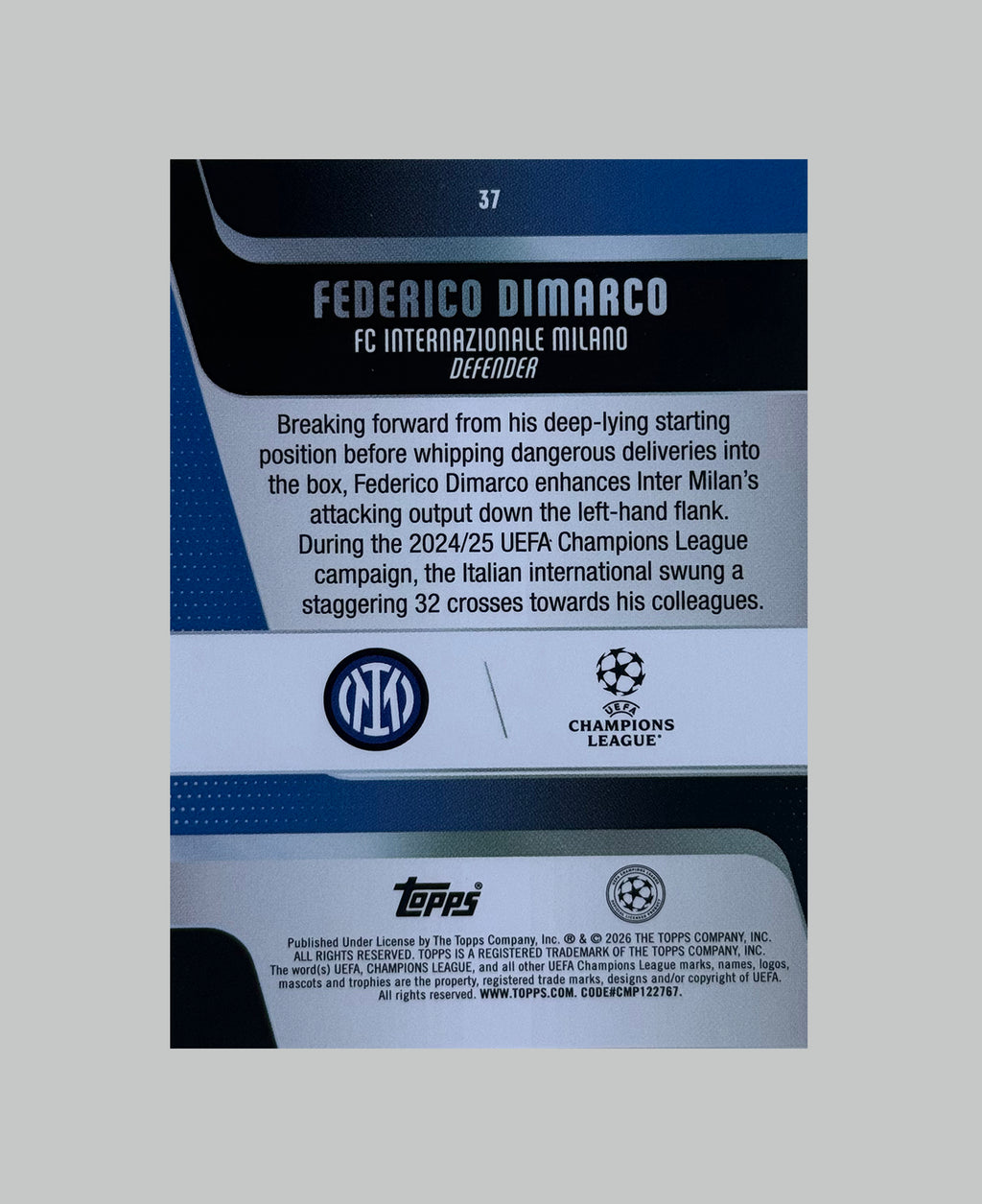 Topps UCC 2025-26 Federico Dimarco 005/150