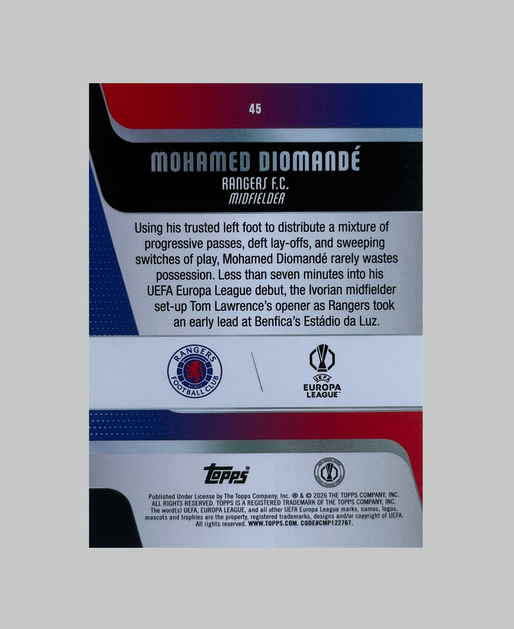 Topps UCC 2025-26 Mohamed Diomande 034/250