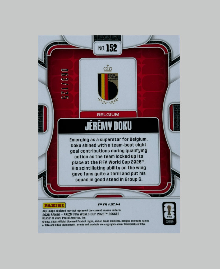 Panini Prizm World Cup 2026 Jeremy Doku 063/215