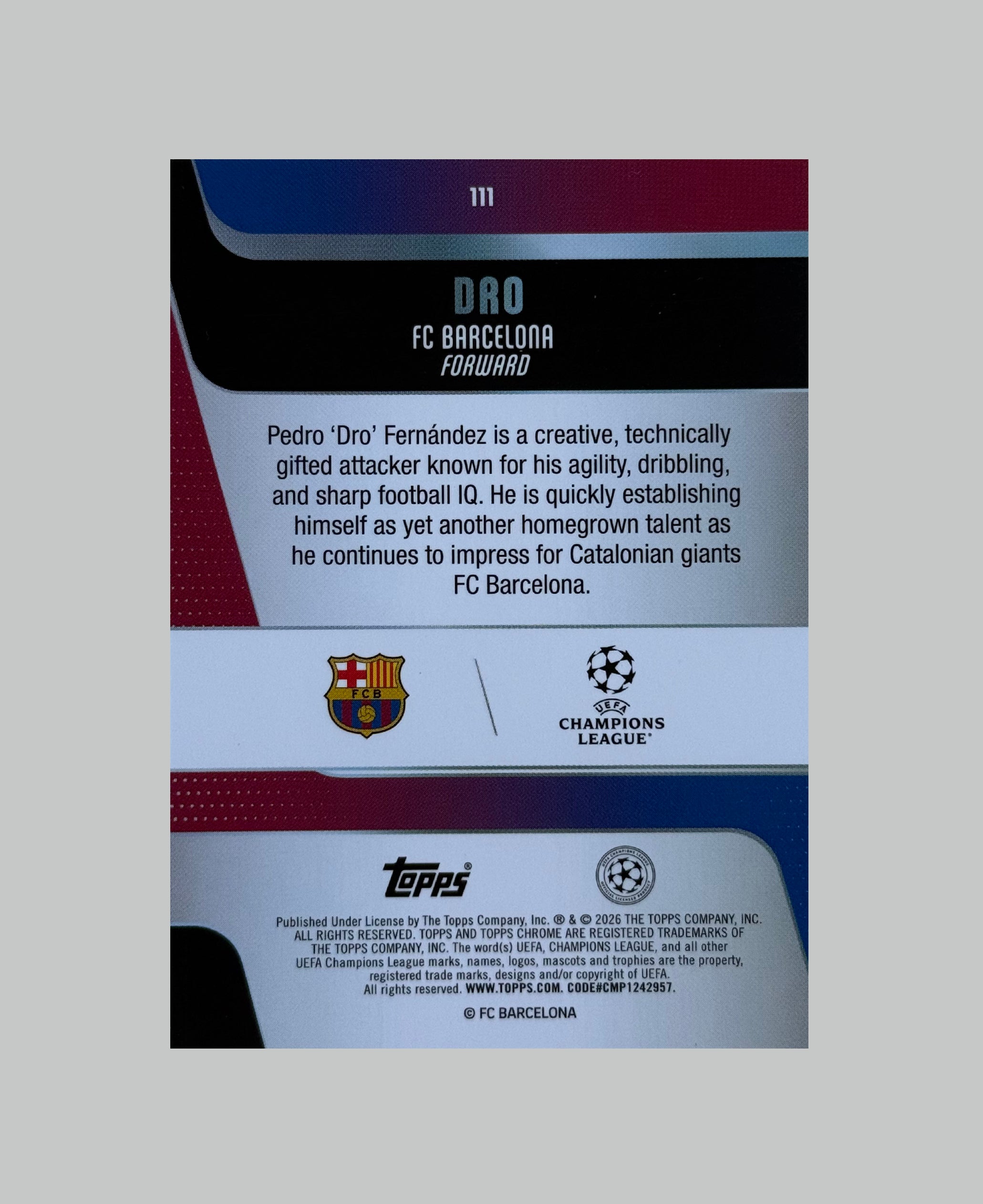 Topps Chrome UCC 2025-26 Dro (RC)