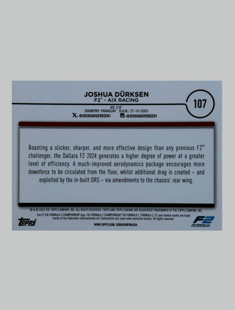 Topps Chrome F1 2024 Joshua Durksen 115/199