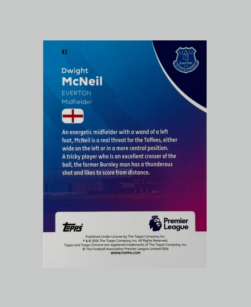Topps Chrome Premier League 2026 Dwight McNeil 222/275