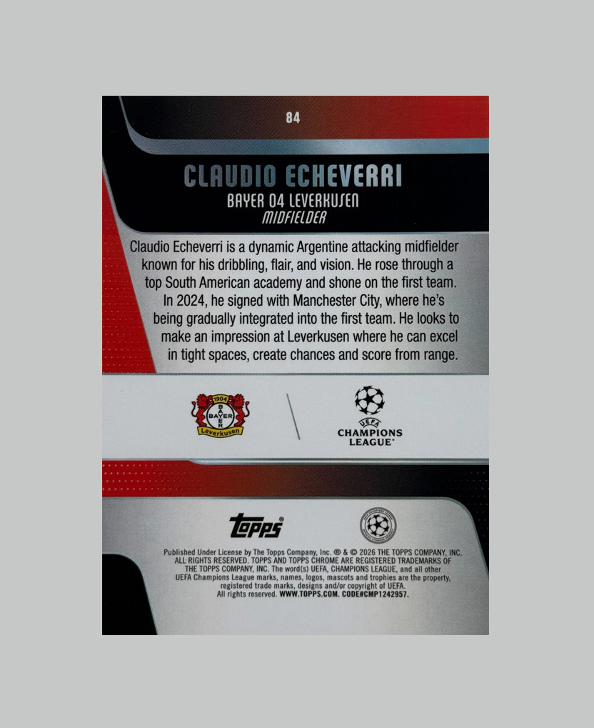Topps Chrome UCC 2025-26 Claudio Echeverri (RC) 127/299