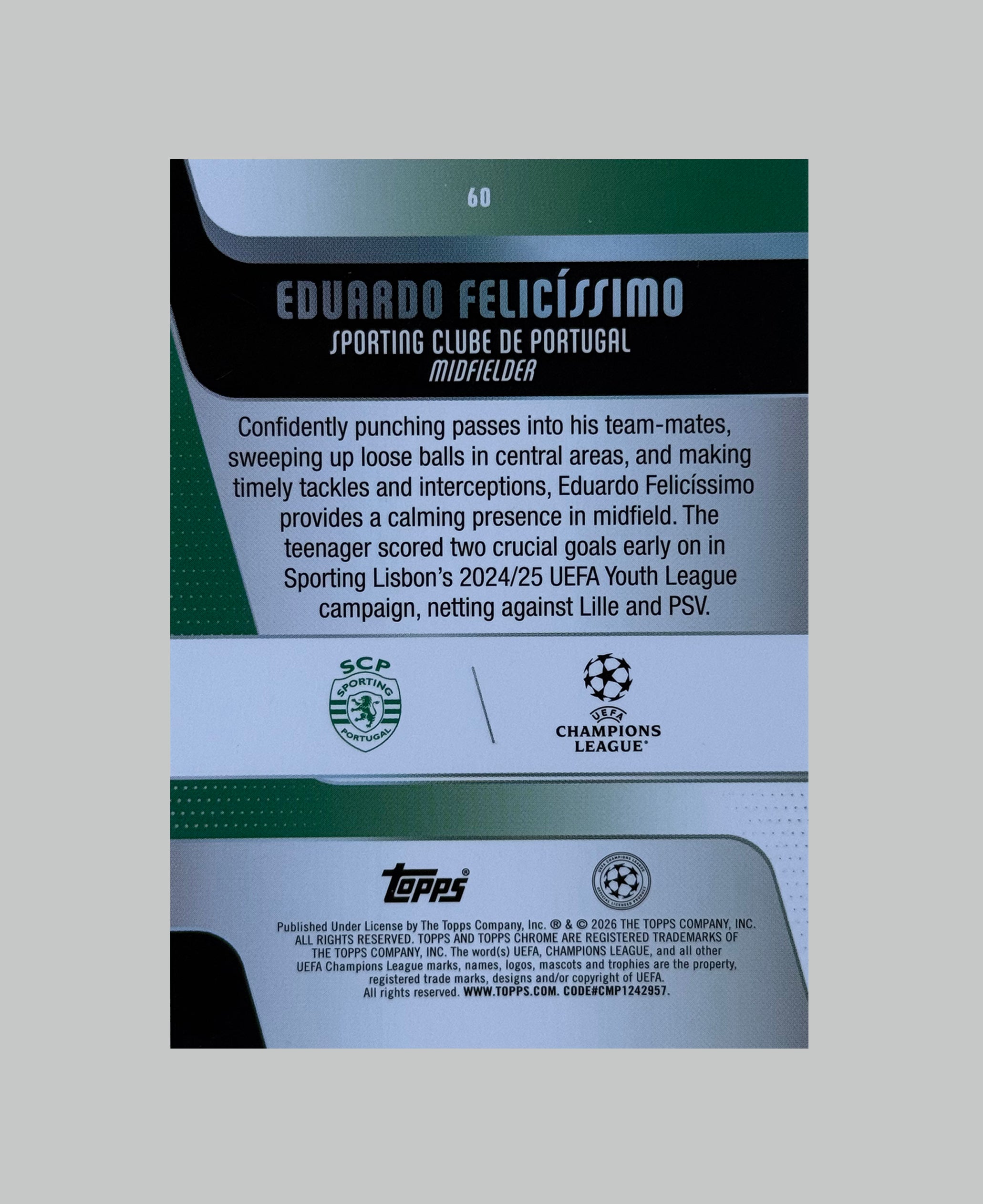 Topps Chrome UCC 2025-26 Eduardo Felicissimo (RC)