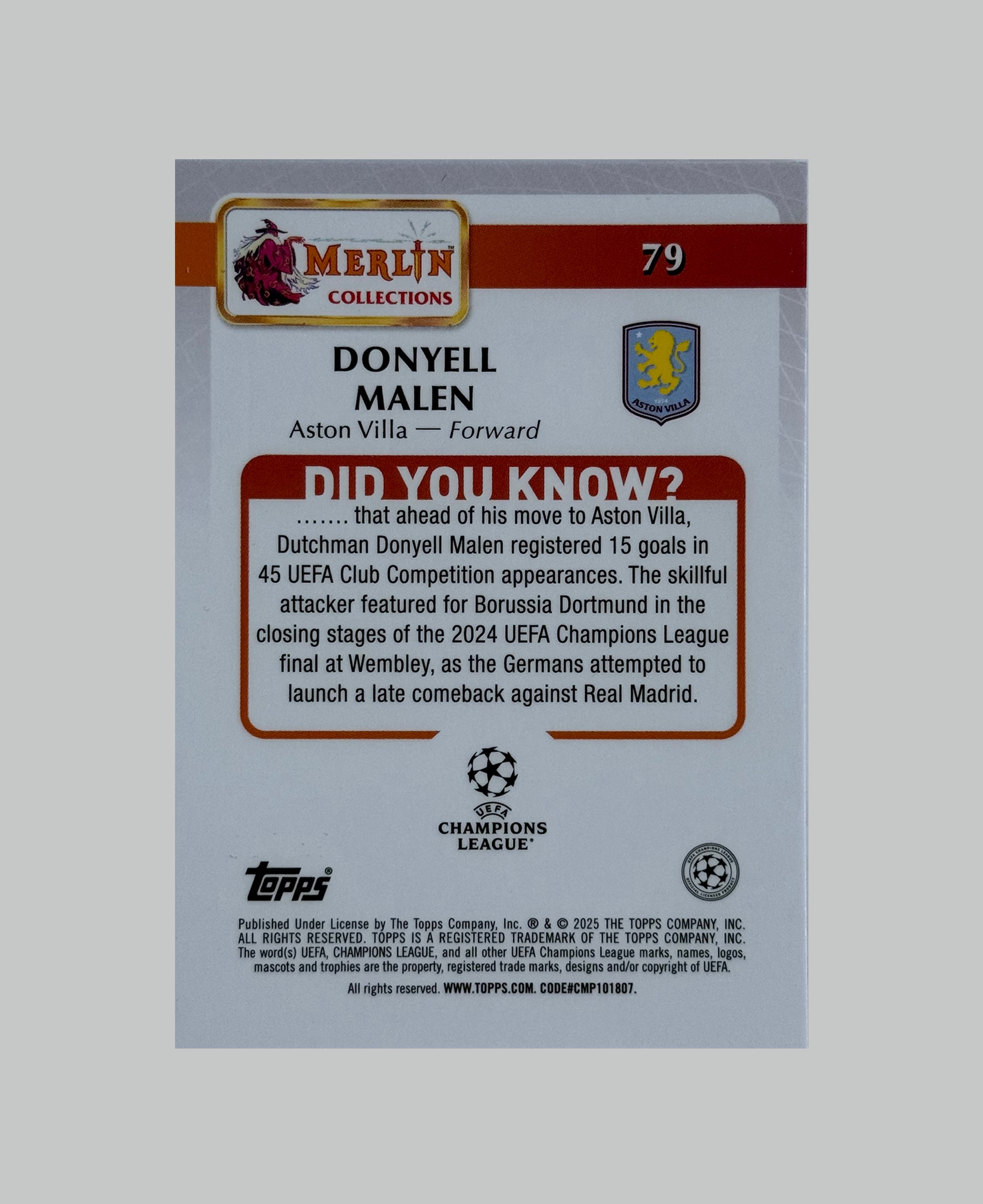 Topps Merlin 2024-25 Donyell Malen 199/250