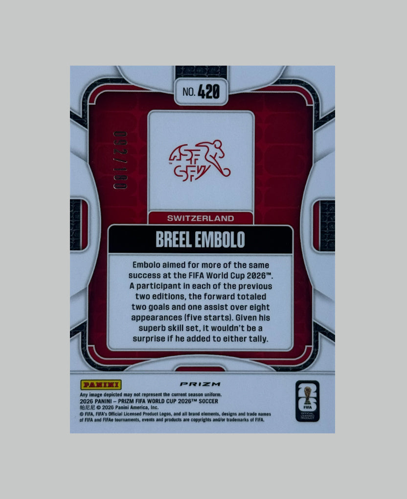 Panini Prizm World Cup 2026 Breel Embolo 092/180