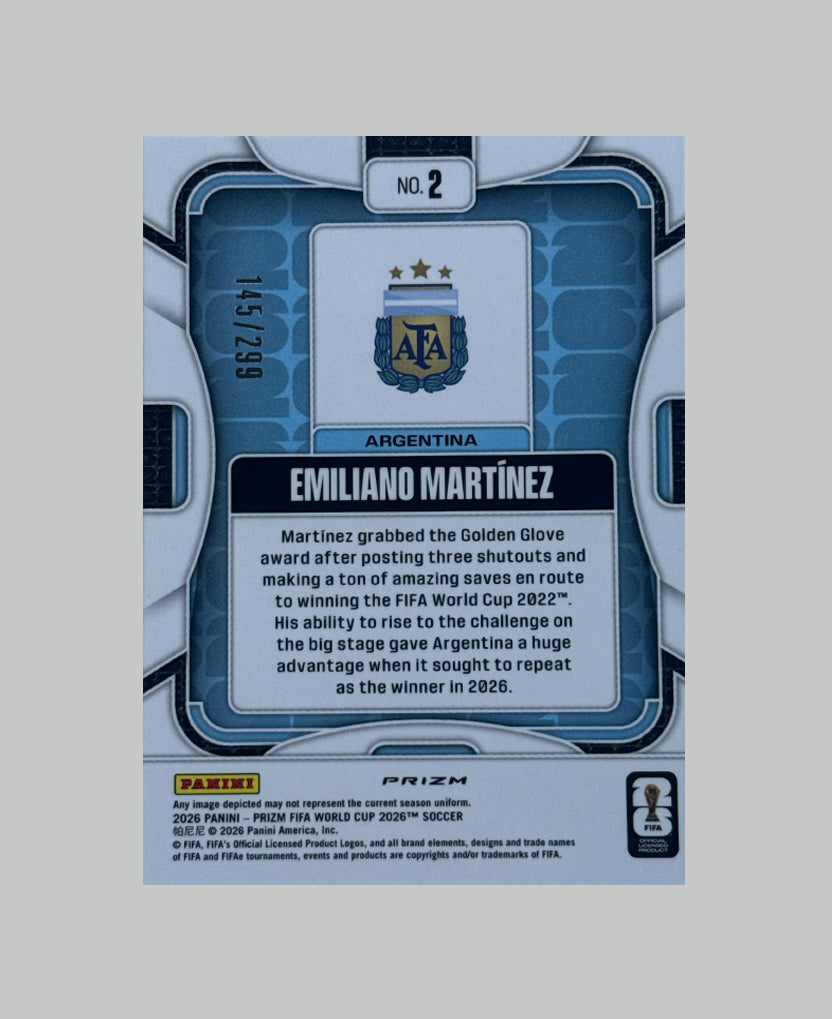 Panini Prizm World Cup 2026 Emiliano Martinez 145/299
