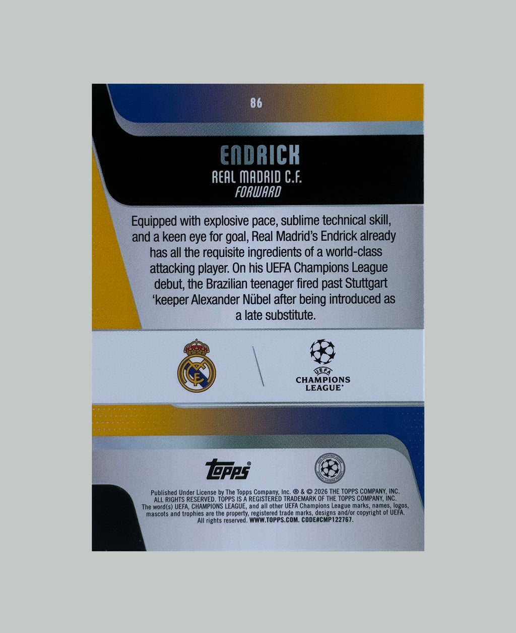 Topps UCC 2025-26 Endrick 082/250
