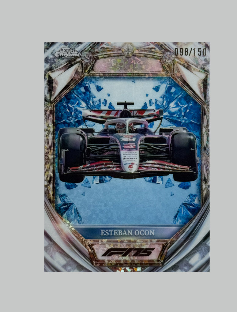 Topps Chrome F1 2025 Esteban Ocon Diamond 75th Anniversary 098/150