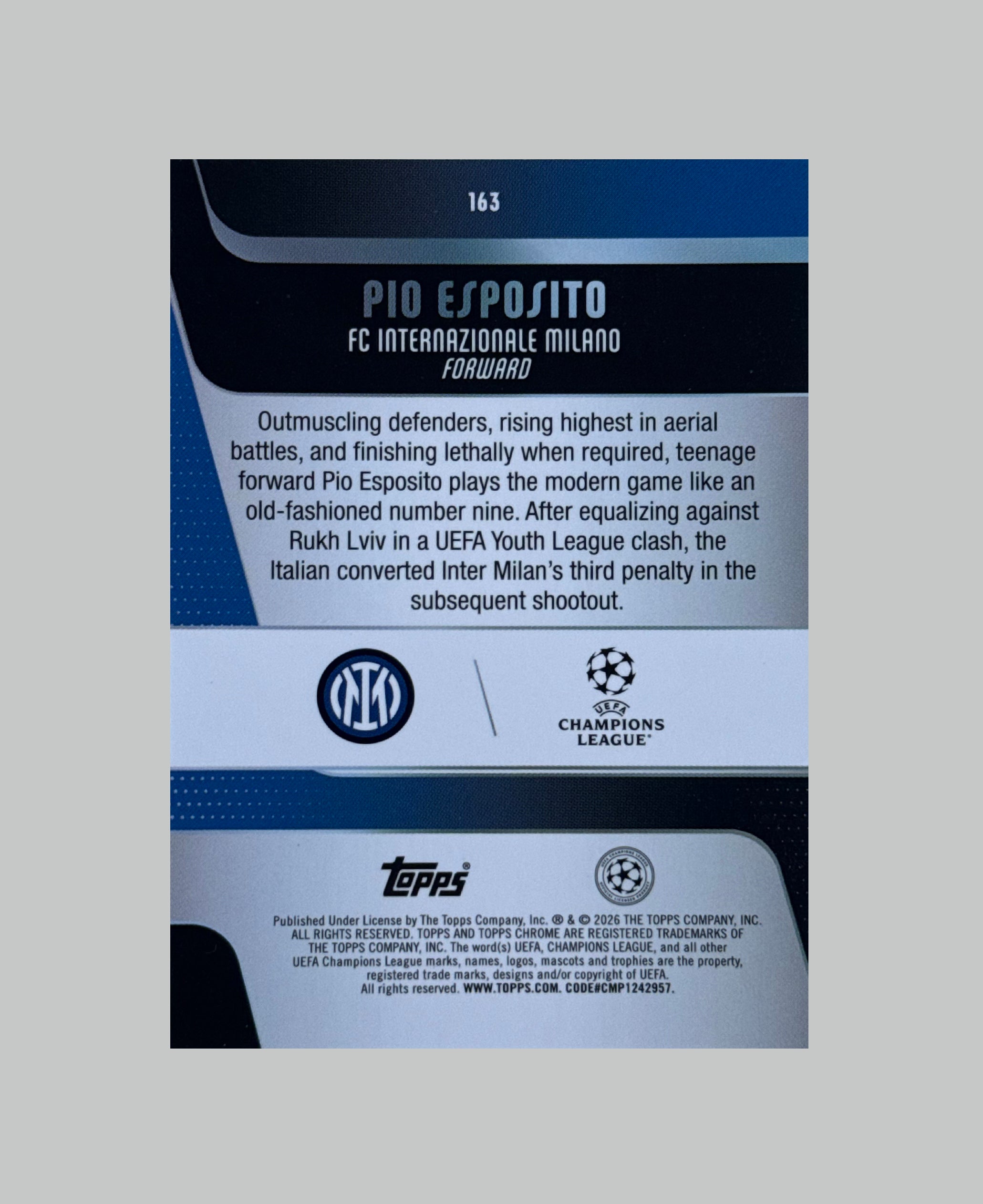 Topps Chrome UCC 2025-26 Pio Esposito (RC)