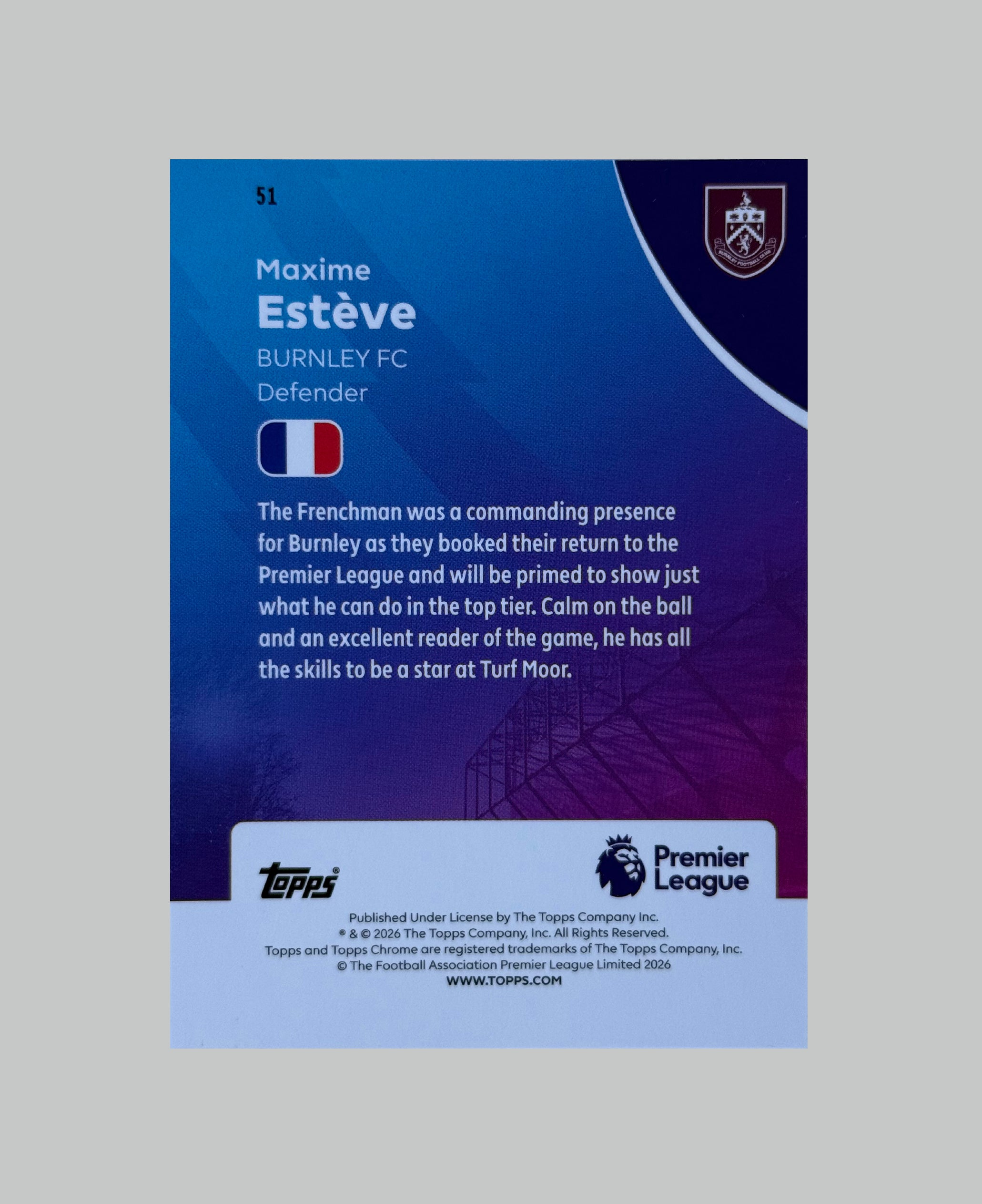 Topps Chrome Premier League 2026 Maxime Esteve