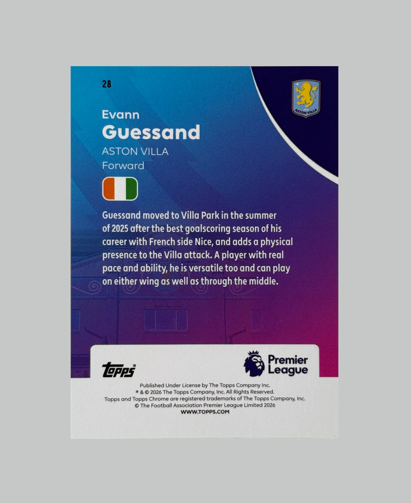 Topps Chrome Premier League 2026 Evan Guessand 04/99 Sapphire