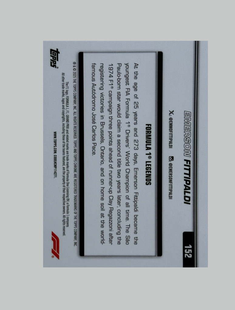 Topps Chrome F1 2025 Emerson Fittipaldi 125/250