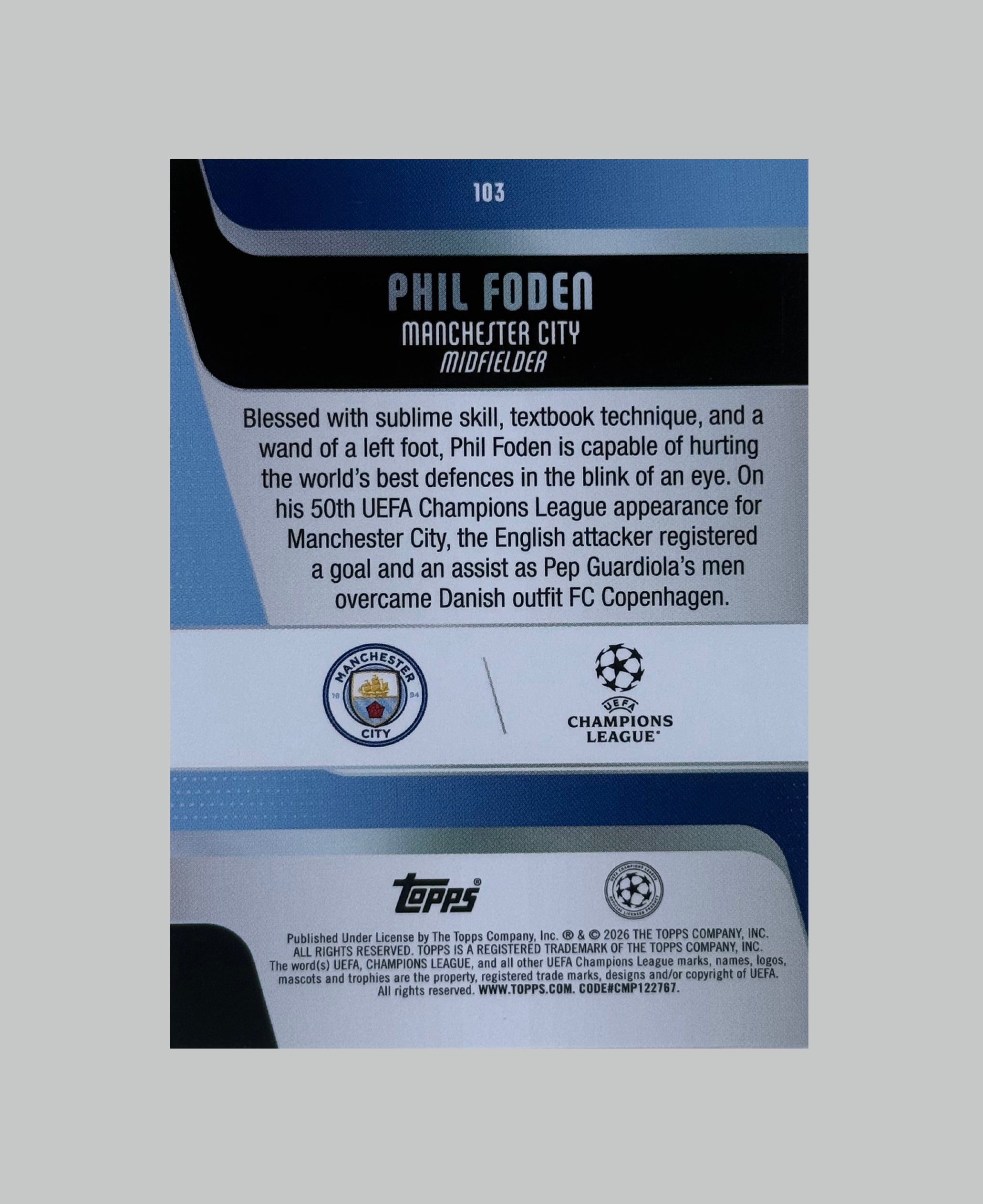Topps UCC 2025-26 Phil Foden 137/150