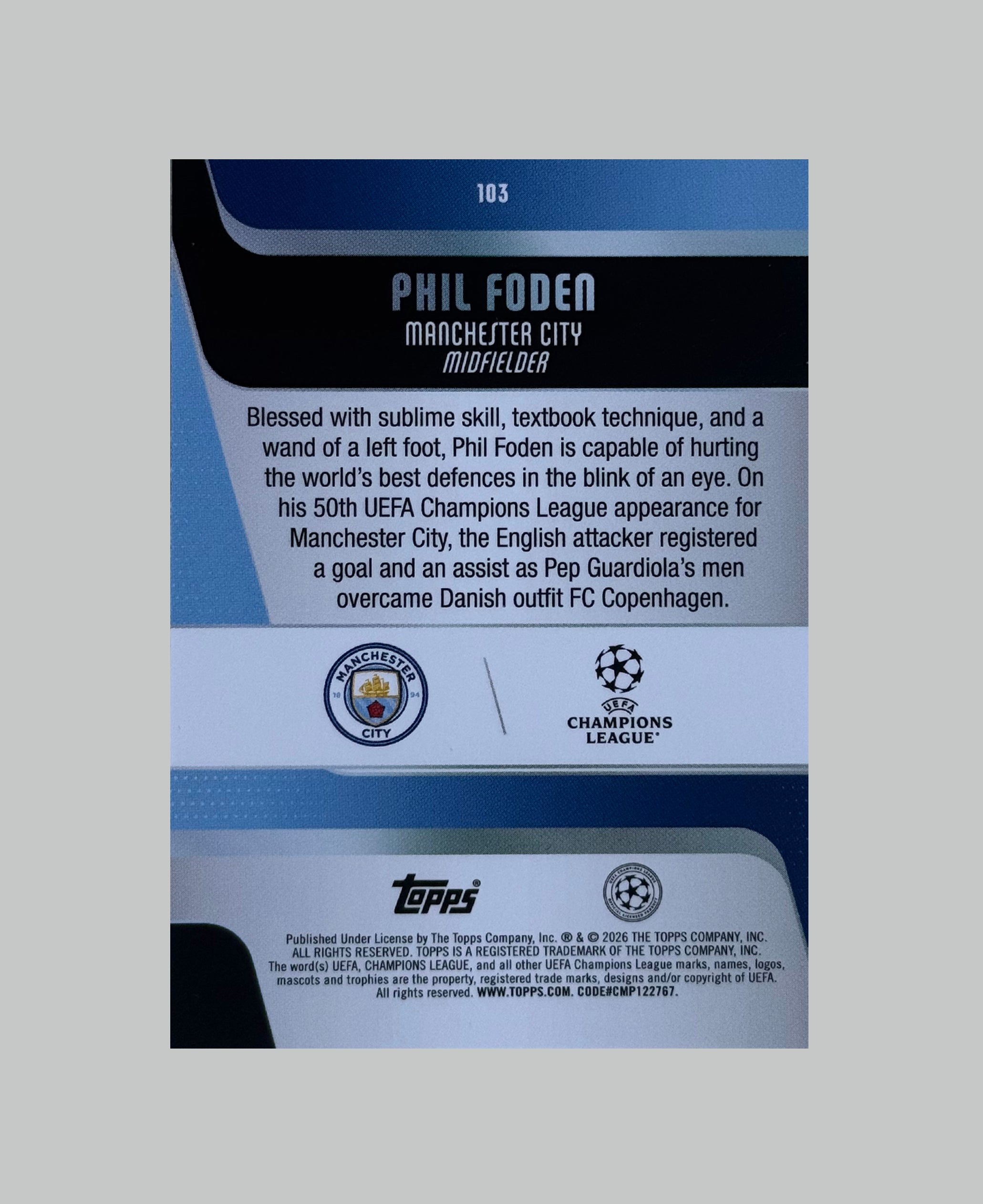 Topps UCC 2025-26 Phil Foden Raindrops