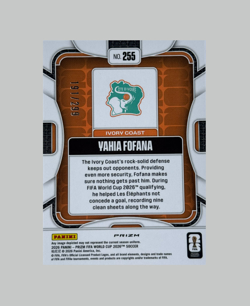 Panini Prizm World Cup 2026 Yahia Fofana (RC) 191/299