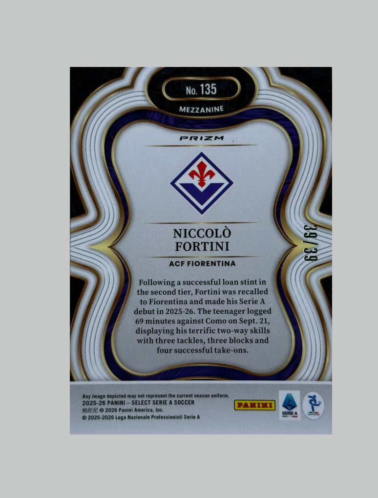 Panini Select Serie A 2025-26 Niccolo Fortini (RC) 39/39