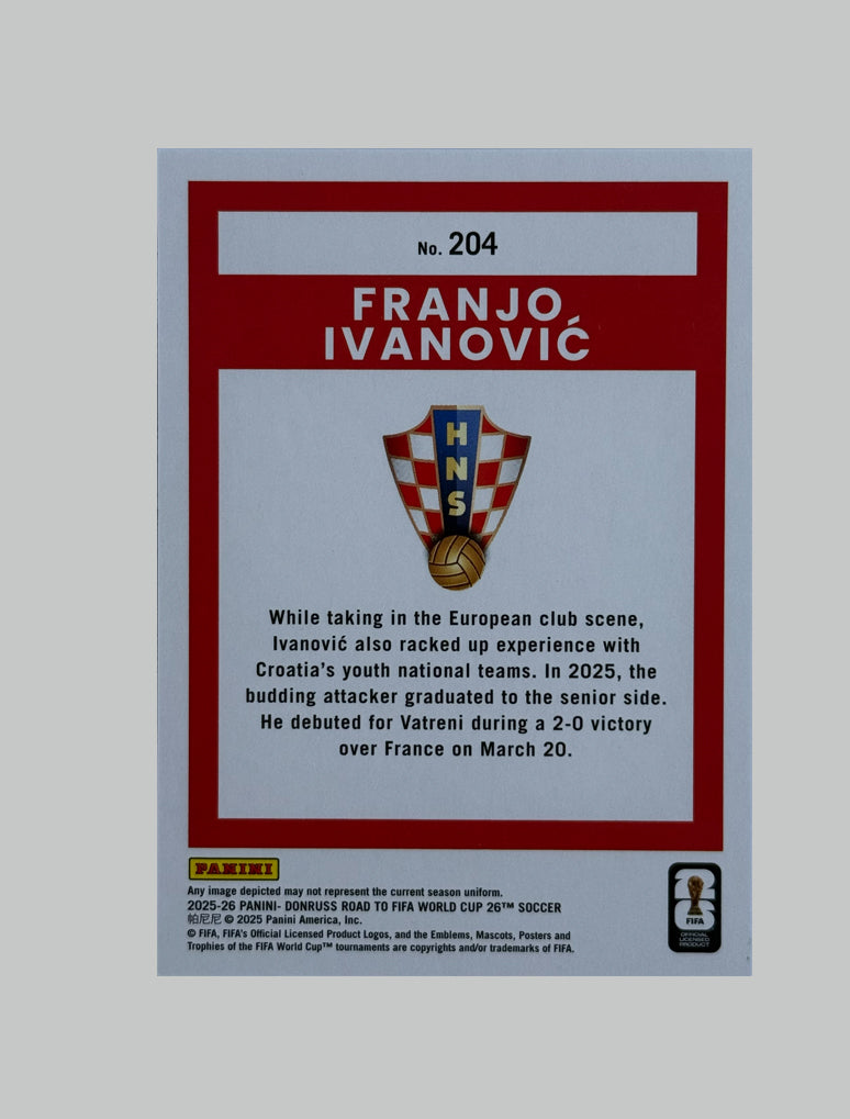 Panini Donruss Road to World Cup 2025-26 Franjo Ivanovic 278/349