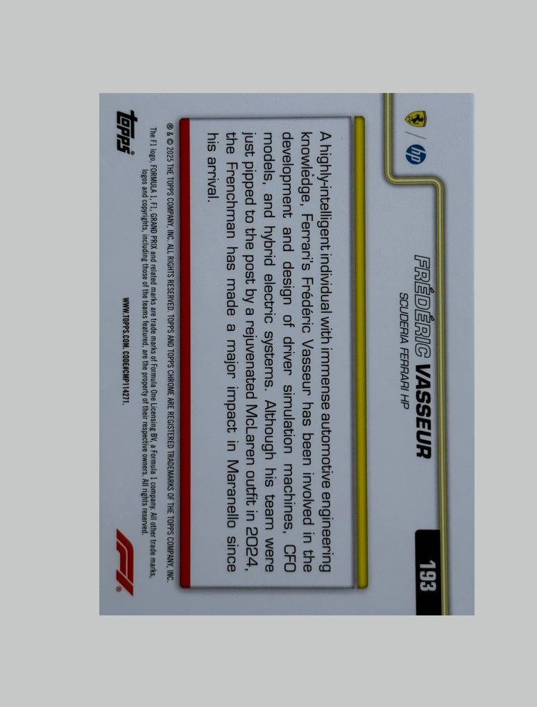 Topps Chrome F1 2025 Frederic Vasseur 117/250