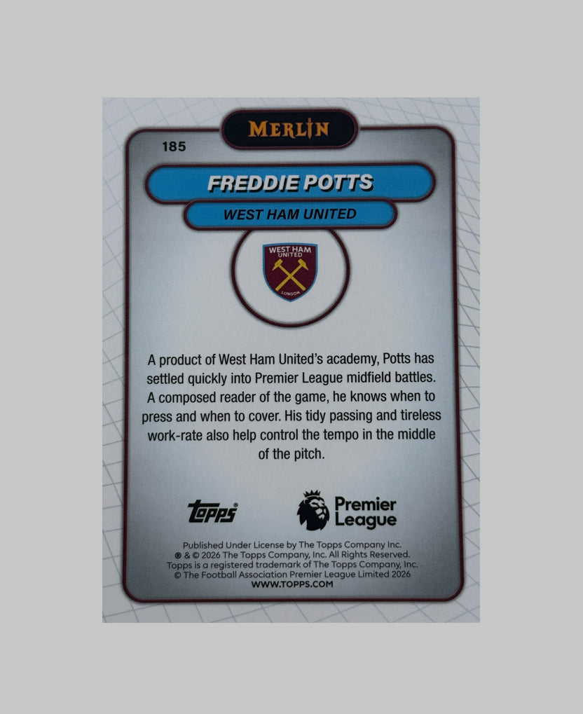 Topps Merlin Premier League 2025-26 Freddie Potts (RC) 97/99