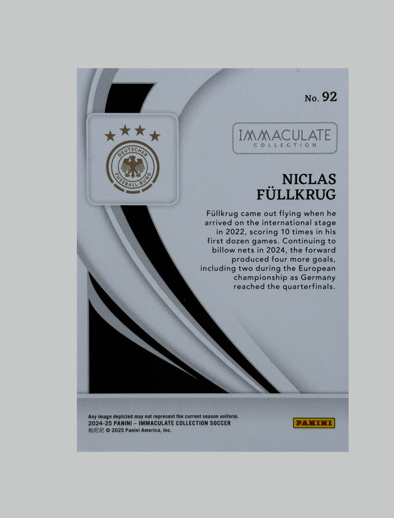 Panini Immaculate 2024-25 Niclas Fullkrug 07/40