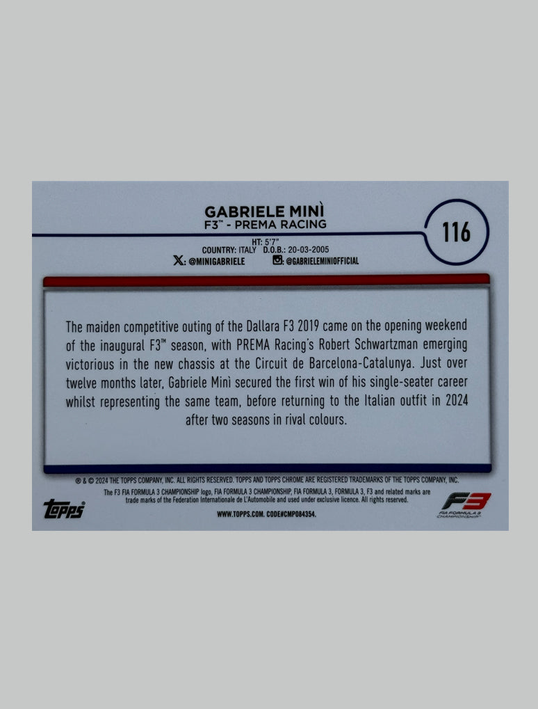 Topps Chrome F1 2024 Gabriele Mini 196/225