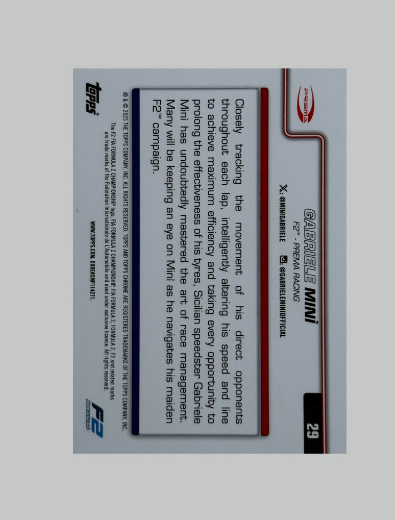 Topps Chrome F1 2025 Gabriele Mini 001/299