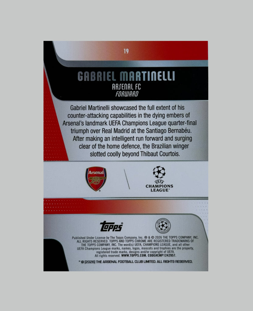Topps Chrome UCC 2025-26 Gabriel Martinelli 078/250