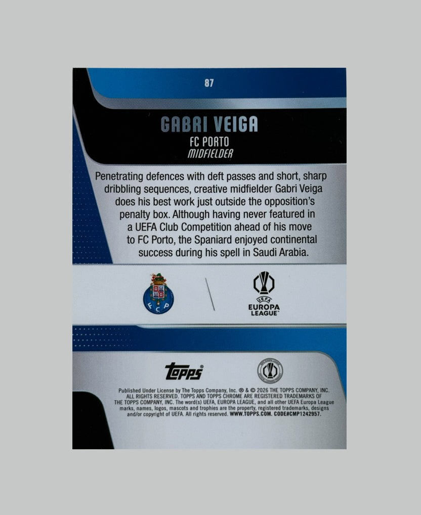 Topps Chrome UCC 2025-26 Gabri Veiga 57/99 Sapphire