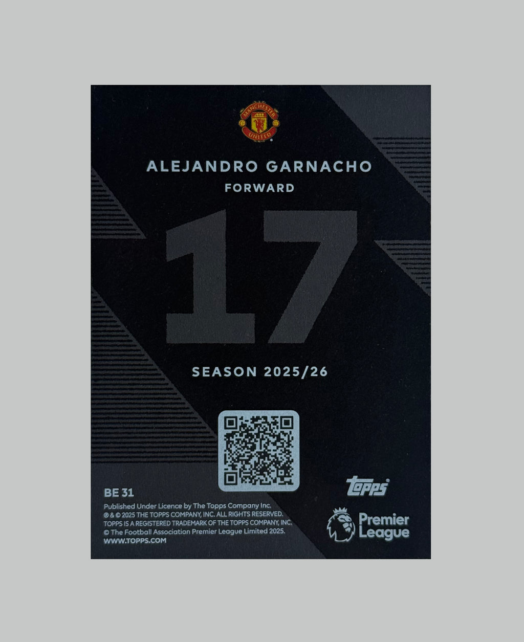 Topps Premier League 2025/26 Alejandro Garnacho Black Edge