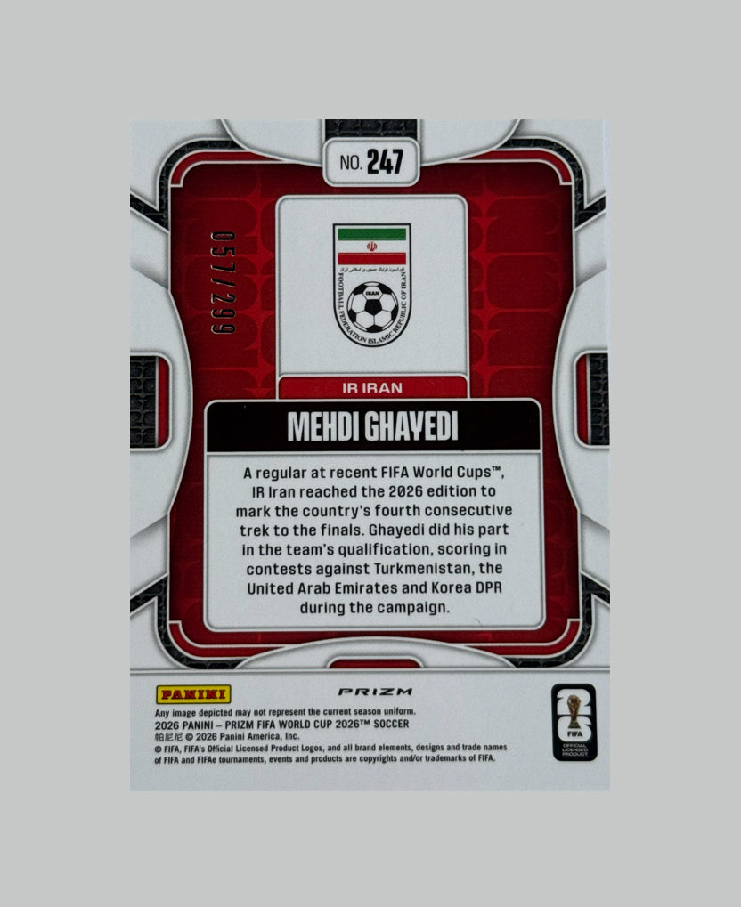 Panini Prizm World Cup 2026 Mehdi Ghayedi (RC) 057/299