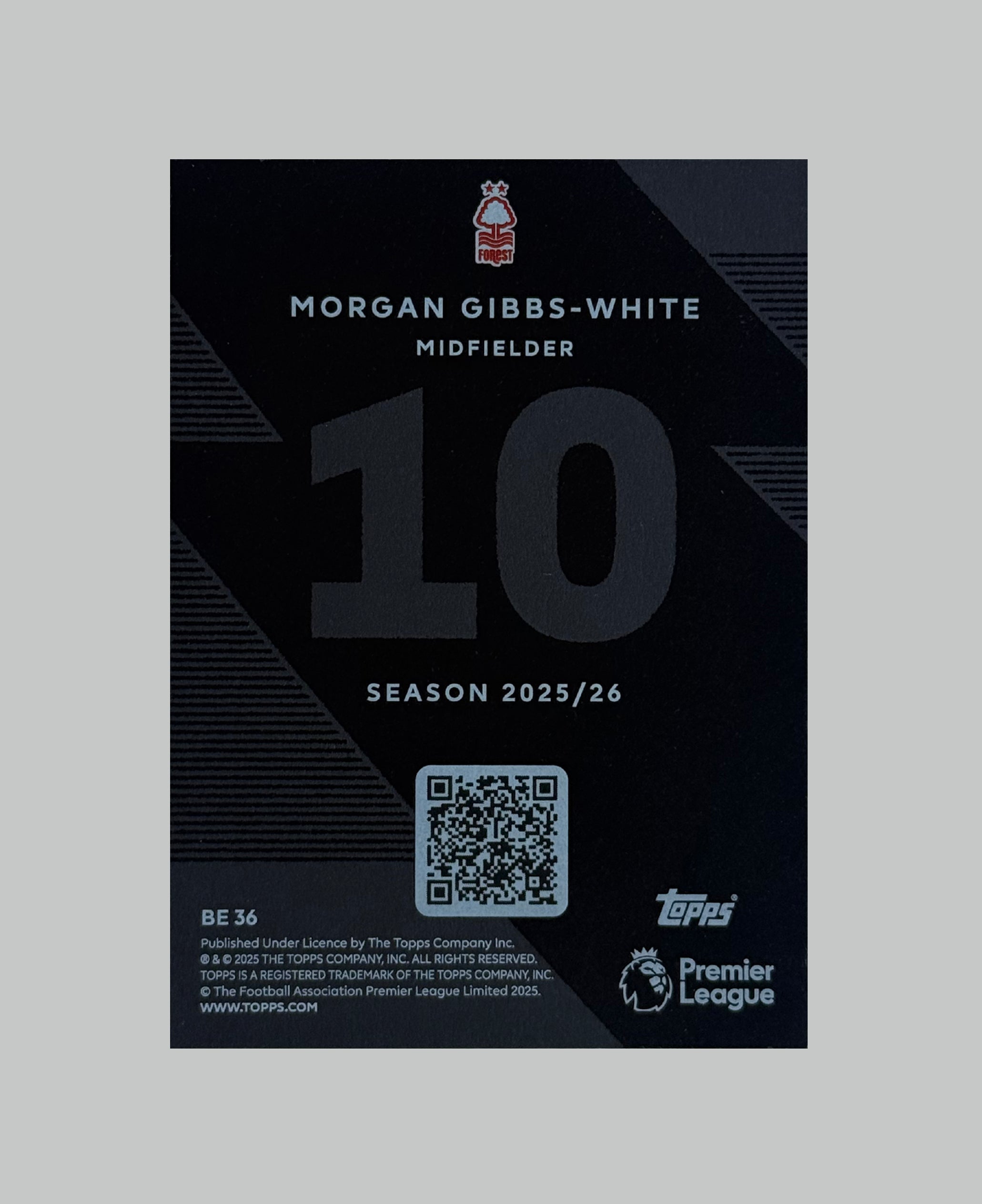 Topps Premier League 2025/26 Morgan Gibbs-White Black Edge