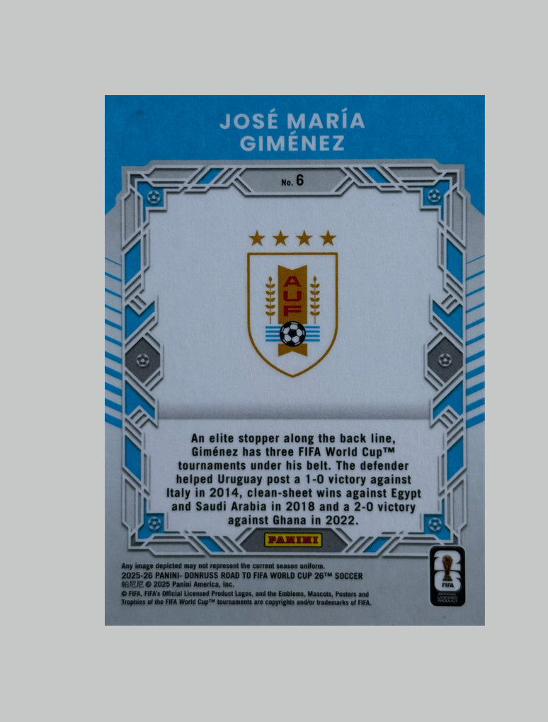 Panini Donruss Road to World Cup 2025-26 Jose Maria Gimenez Elite Series 55/99