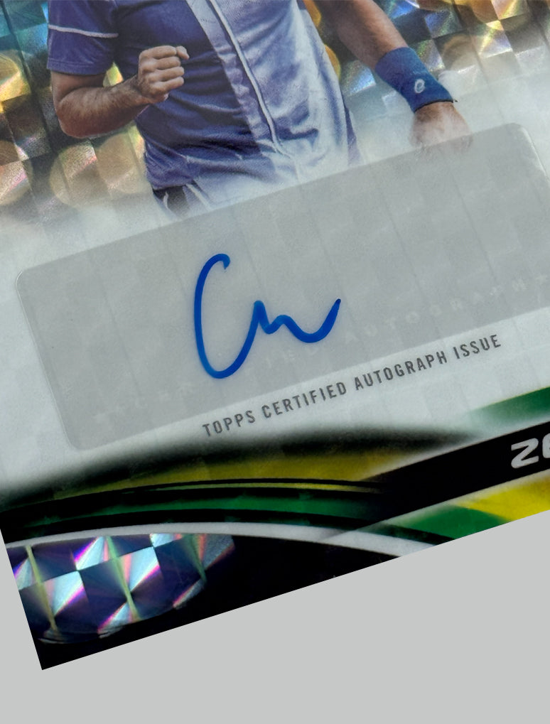 Topps Chrome Tennis 2025 Giulio Zeppieri Geometric Refractor Auto