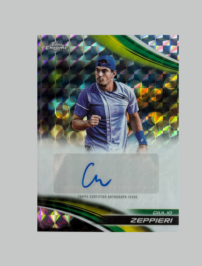 Topps Chrome Tennis 2025 Giulio Zeppieri Geometric Refractor Auto