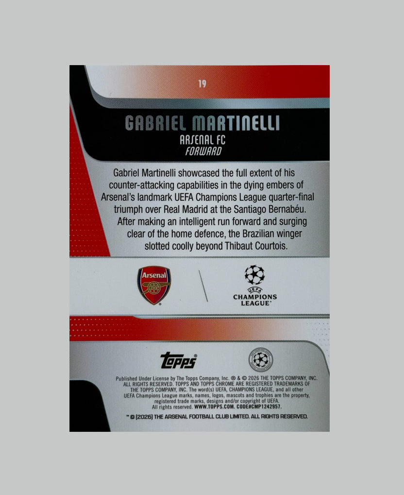 Topps Chrome UCC 2025-26 Gabriel Martinelli 42/99