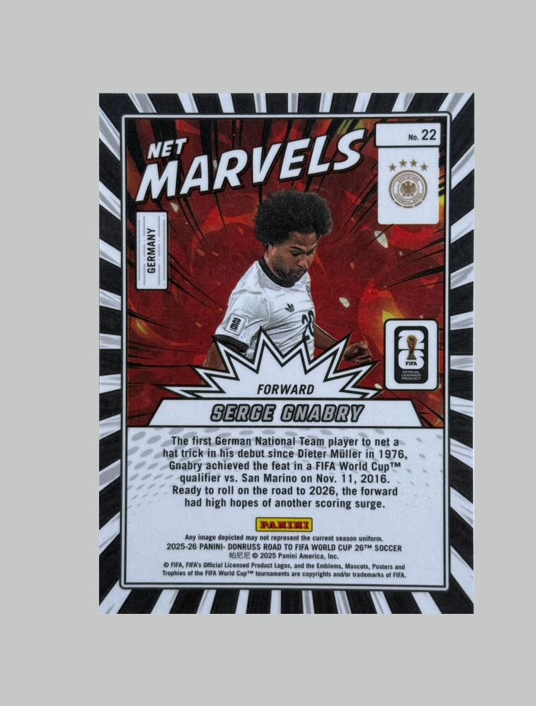 Panini Donruss Road to World Cup 2025-26 Serge Gnabry Net Marvels 191/199