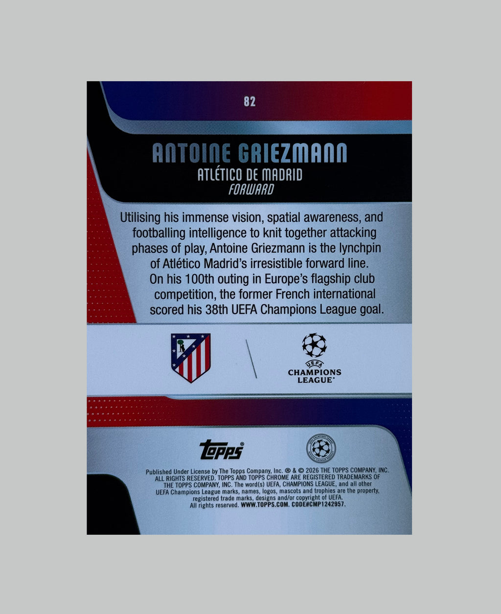 Topps Chrome UCC 2025-26 Antoine Griezmann