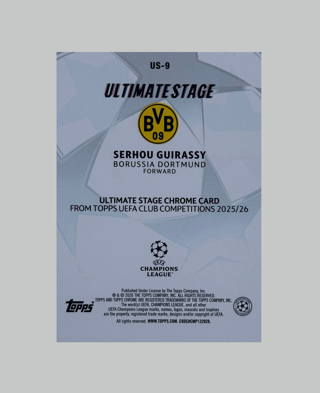 Topps UCC 2025-26 Serhou Guirassy Ultimate Stage