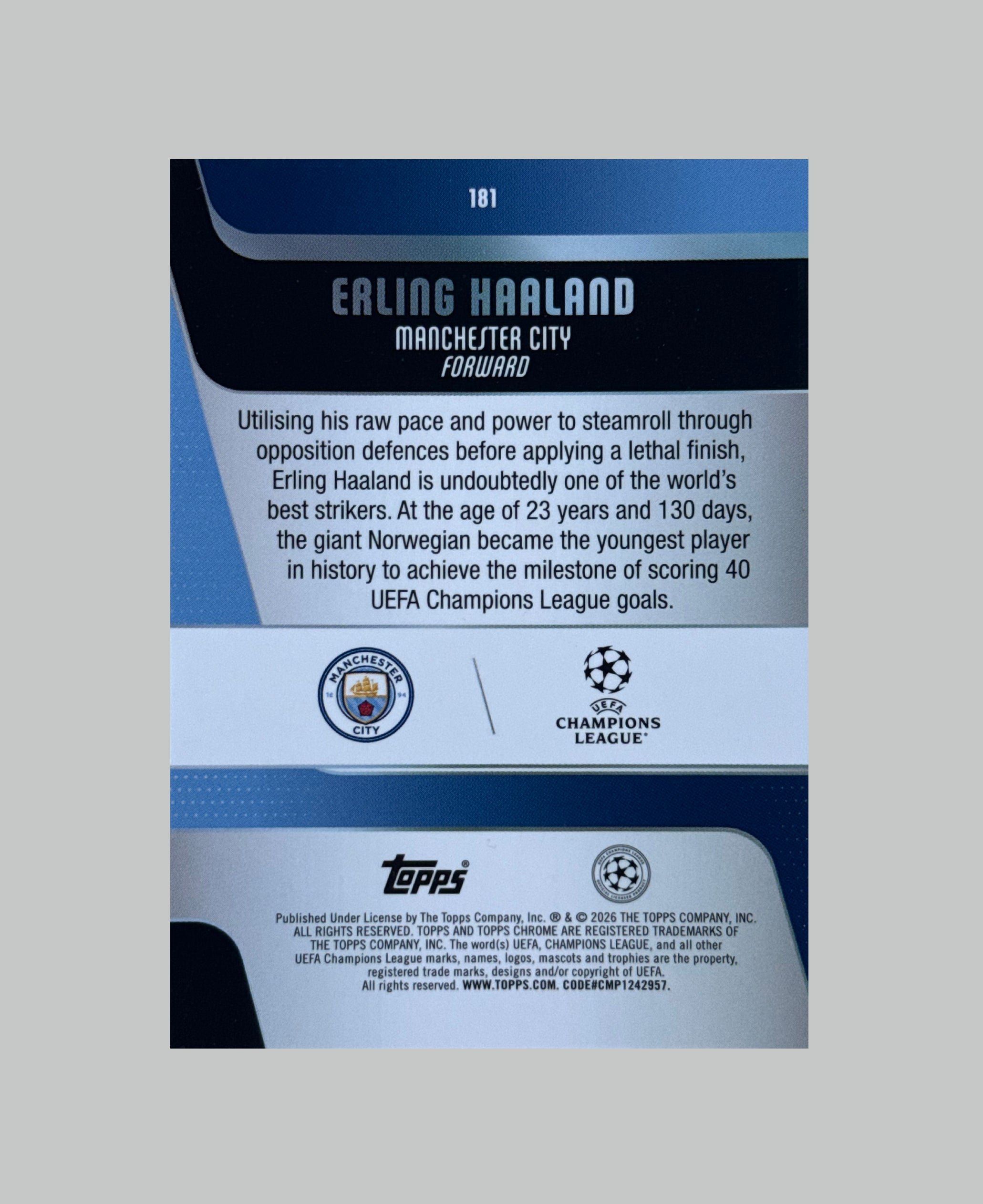 Topps Chrome UCC 2025-26 Erling Haaland