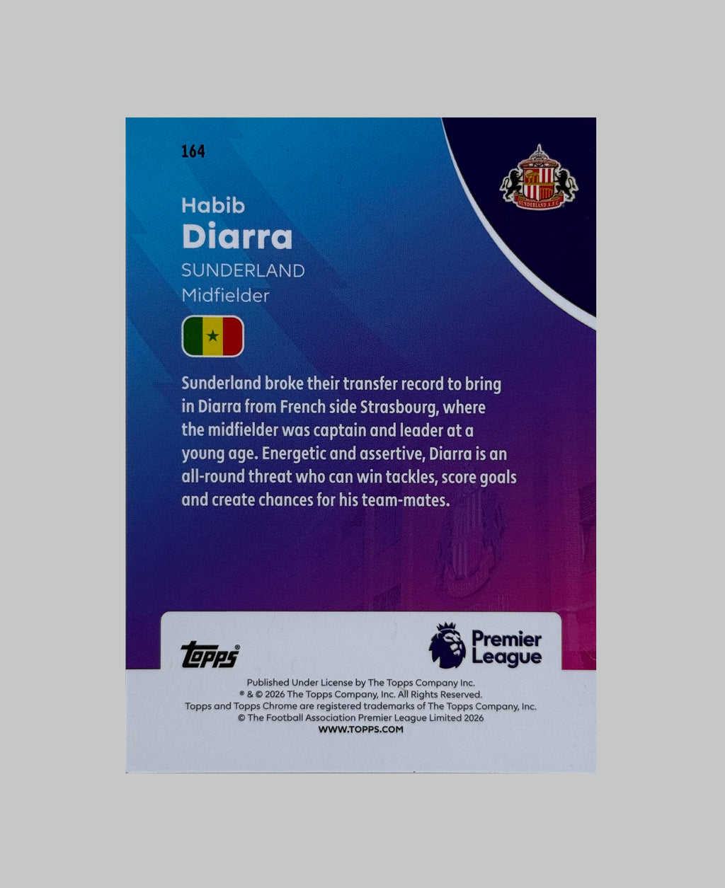 Topps Chrome Premier League 2026 Habib Diarra 211/250