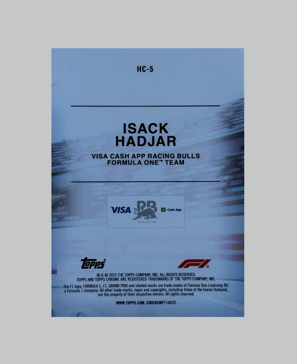 Topps Chrome F1 2025 Isack Hadjar (RC) Helmet