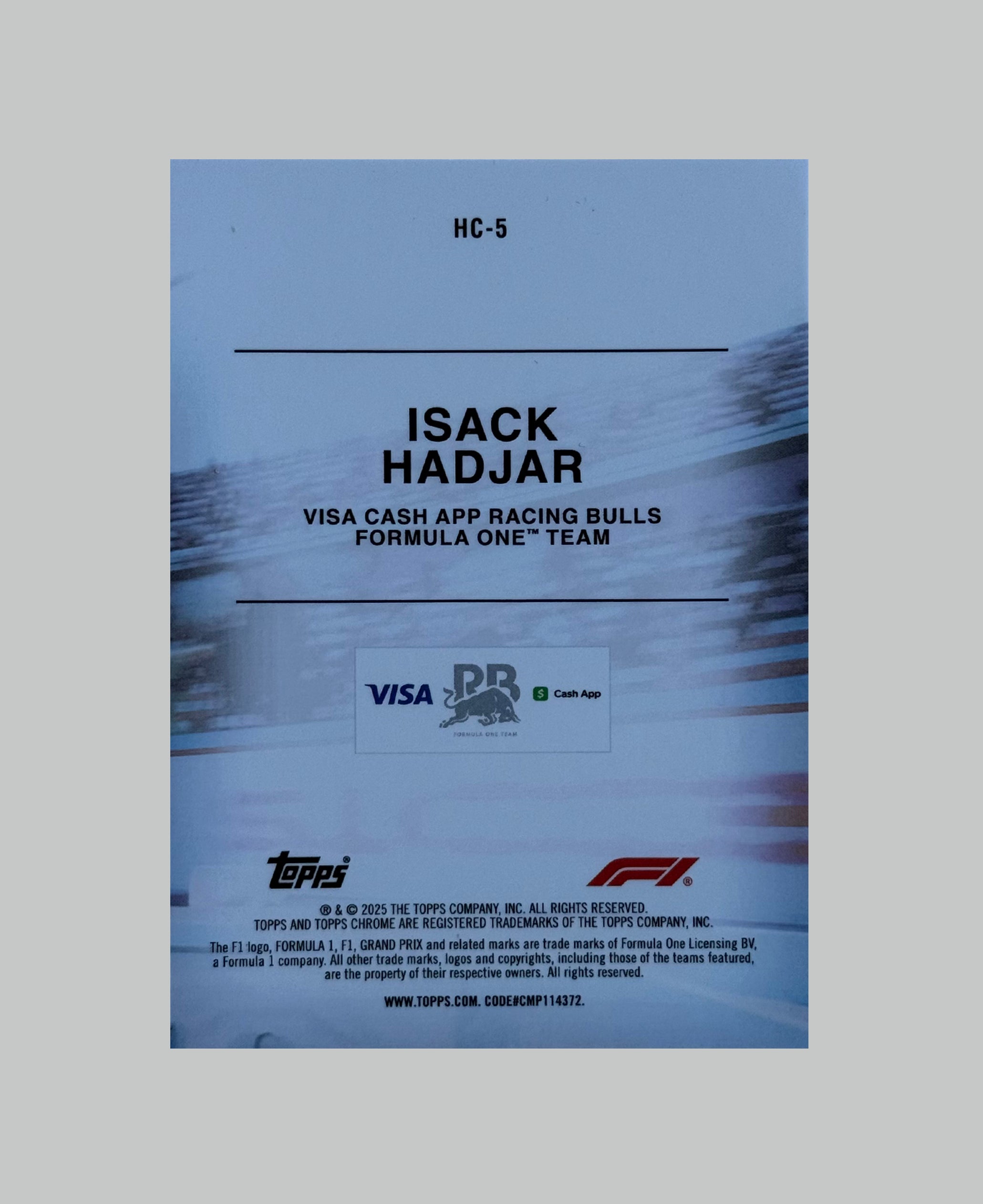 Topps Chrome F1 2025 Isack Hadjar (RC) Helmet