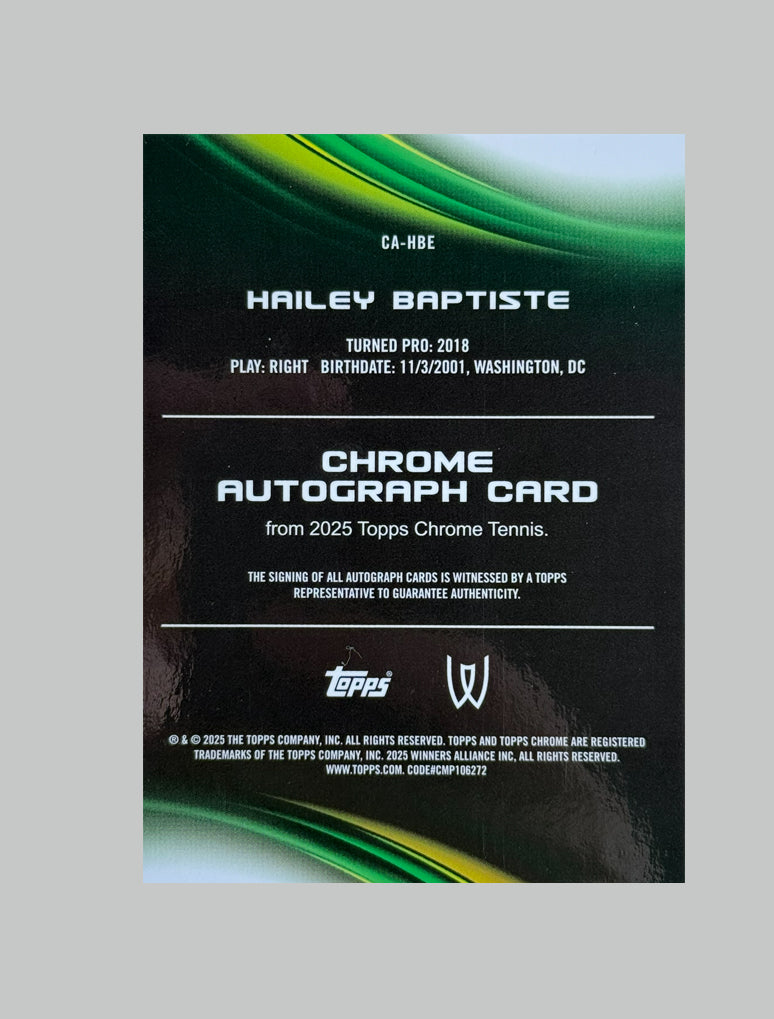 Topps Chrome Tennis 2025 Hailey Baptiste Geometric Refractor Auto