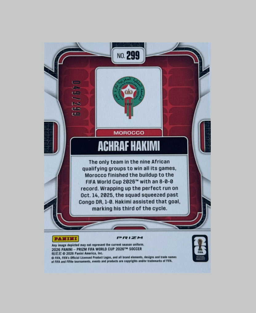 Panini Prizm World Cup 2026 Achraf Hakimi 049/299